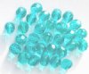 25 8mm Faceted Teal Firepolish Beads